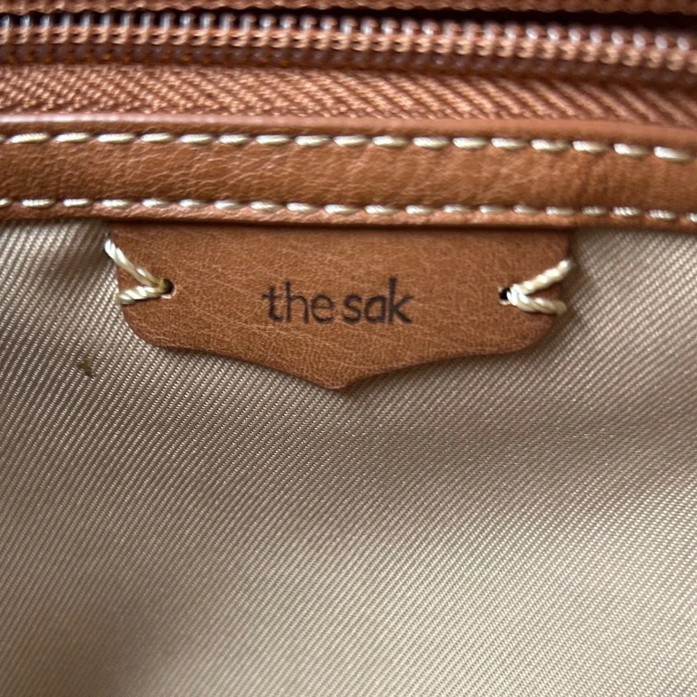 The Sak Ashland Leather Hobo Bag Slate Blue Tan Tassel Shoulder Bag‎ 1000076252